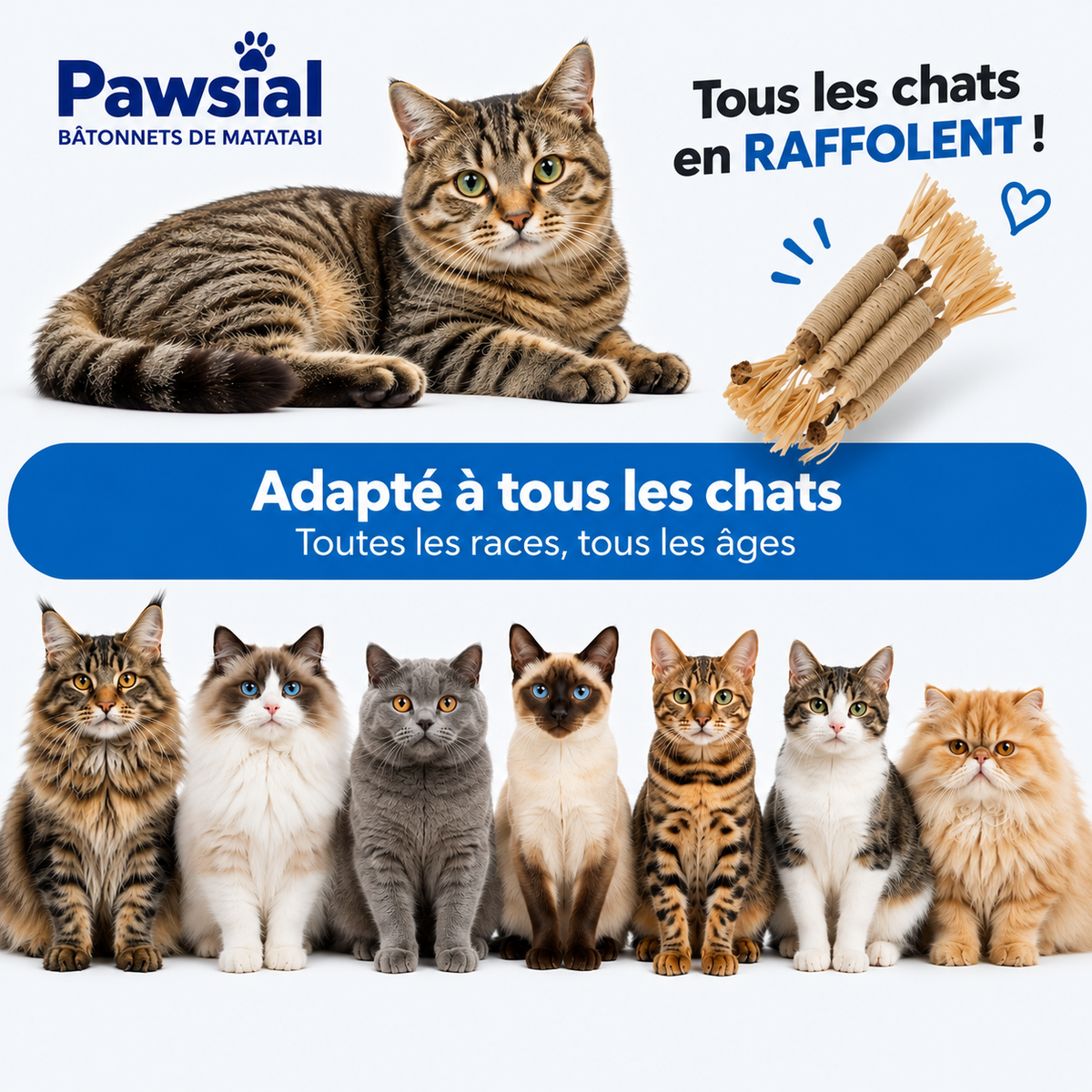 Bâtonnets Naturels pour Chats qui Mordent Tout — Pawsial™